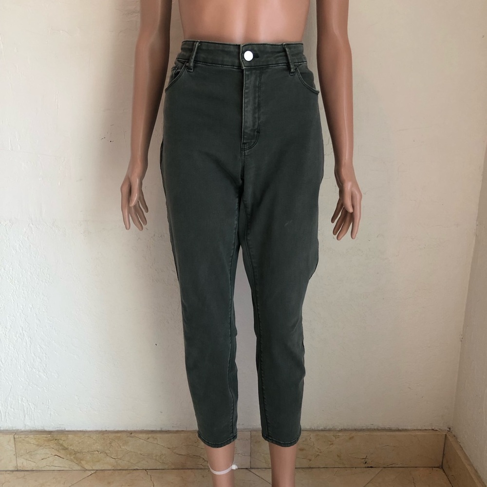 Green Denim White House Black Market Moose The Skinny Crop Pants Women’s Size 12